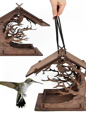 Garden Wooden Bird House Bird Feeder Bird Seed Garden Decora