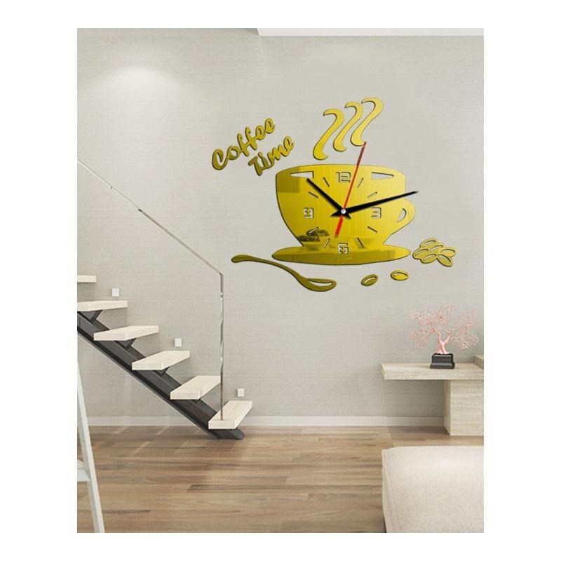 Mirror Wall-Sticker Time-Clock Kitchen-Decor Coffee-Shape Mo-图3