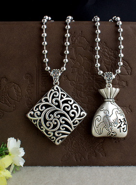 藏银珠链女四方来财毛衣链