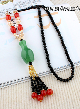 蜜蜡水晶女韩版毛衣链