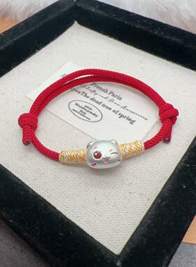 立大福足银精品纯银CC猫