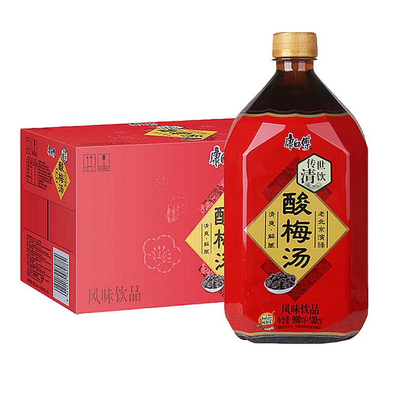 康师傅酸梅汤饮料500ml*15瓶整箱果汁1L*12瓶清爽酸梅汁果味饮品-图3