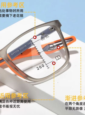 焦点墨镜变色开车老花眼镜超轻渐进防蓝光老花远近两用多智能变焦