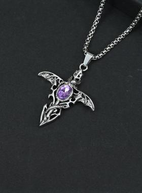 欧美恶魔之剑泰银项链男女潮流