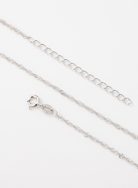 s925纯银项链女日韩版简约气质配链水波链厂家直销TEMU首饰