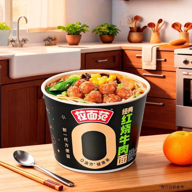 拉面范张凌赫代言人联名温感桶红烧牛肉方便面桶装速食泡面
