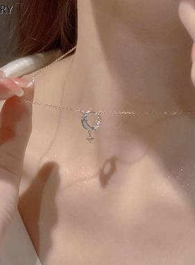 星辰揽月项链女锁骨链轻奢小众