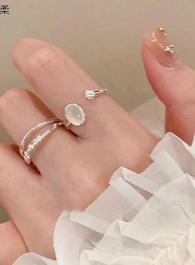 甜酷风月光戒指女高级感冷淡风