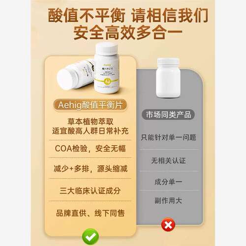 Aehig艾西格酸值平衡片嘌呤代谢酸友非鹅肌肽西芹籽保健品 - 图1