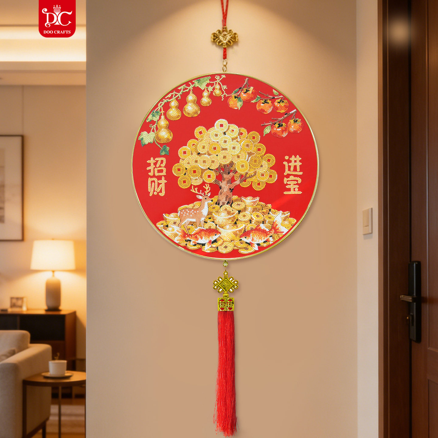DC蒂彩钻石画新年财神招财进宝挂件客厅装饰手工DIY十字绣喜庆挂,淘宝优惠券,粉丝福利购,淘宝优惠卷