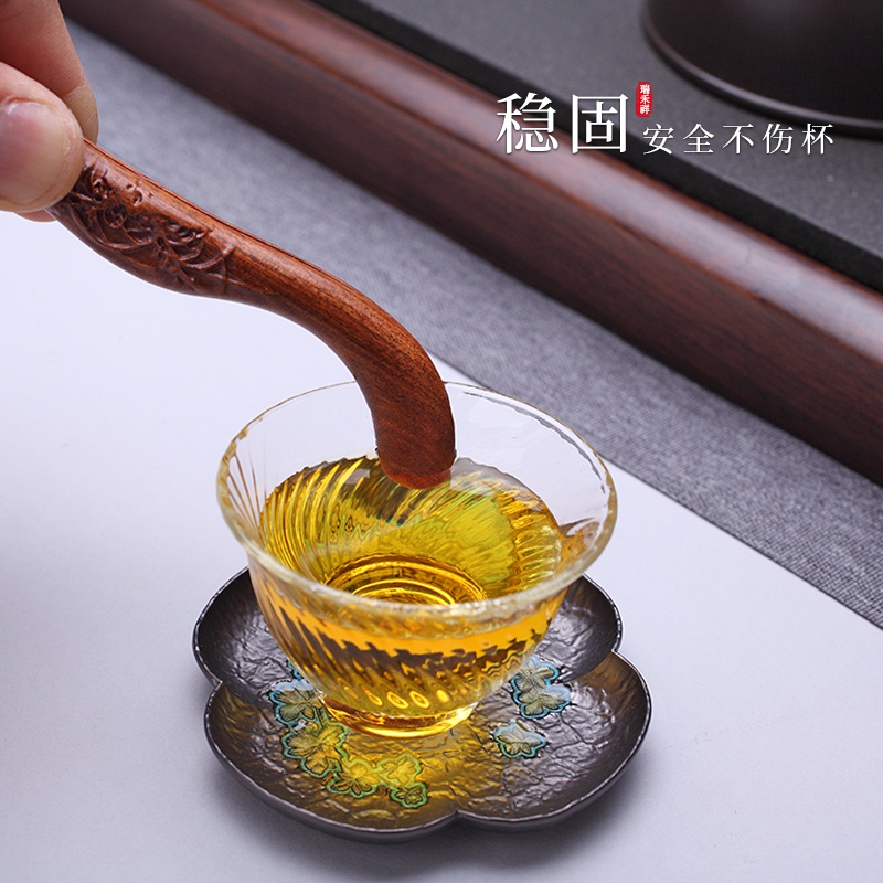 夹子。瑞禾实木茶茶夹祥喝茶泡茶君子茶杯镊子功夫茶配件具茶道g-图2