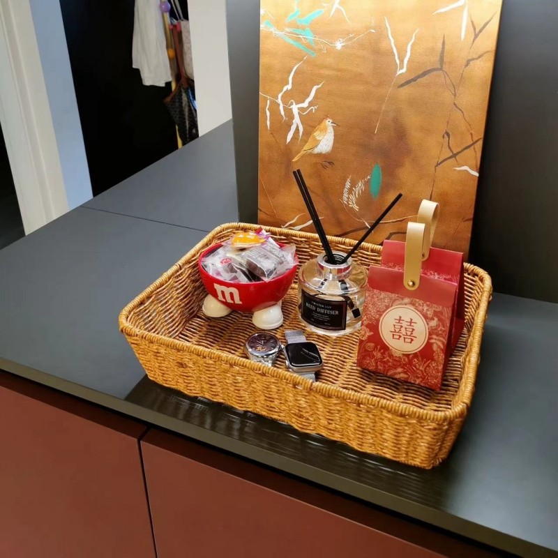 仿藤编零食收纳筐家用客厅水果收纳篮桌面收纳盒酒店商超储物篮,淘宝优惠券,粉丝福利购,淘宝优惠卷