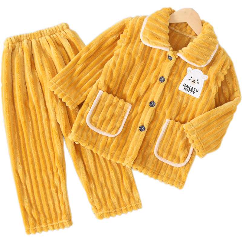 秋冬季儿童法兰绒睡衣女童宝宝男童家居服女孩加厚冬款男孩珊瑚绒,淘宝优惠券,粉丝福利购,淘宝优惠卷