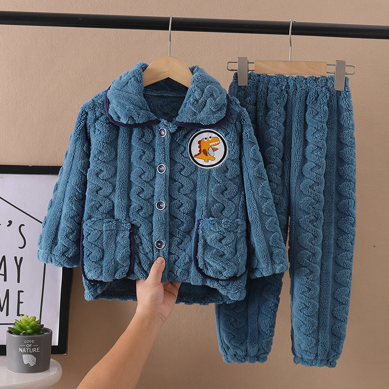 秋冬季儿童法兰绒睡衣男孩女孩加厚冬款珊瑚绒女童宝宝男童家居服,淘宝优惠券,粉丝福利购,淘宝优惠卷
