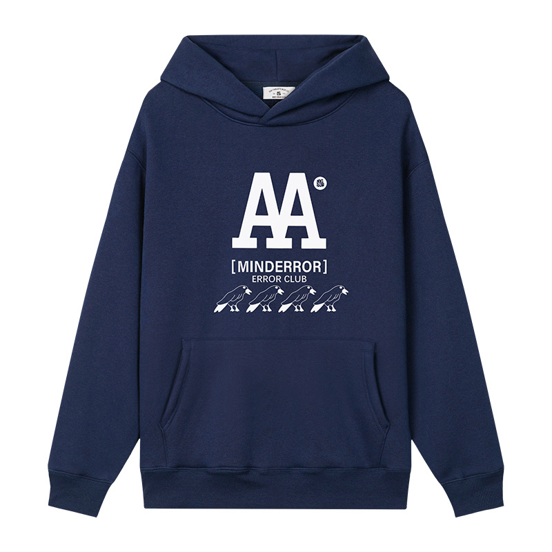 MindError ME AA Hoodie 春季双A印花加绒卫衣男女宽松潮牌连帽衫