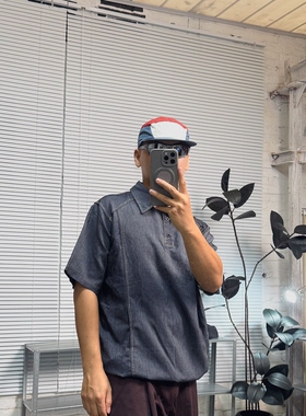 红白蓝复古拼色运动速干帽 户外登山运动休闲棒球帽ootd  #Z97
