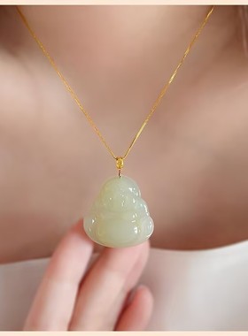 晴水绿色弥勒佛公吊坠