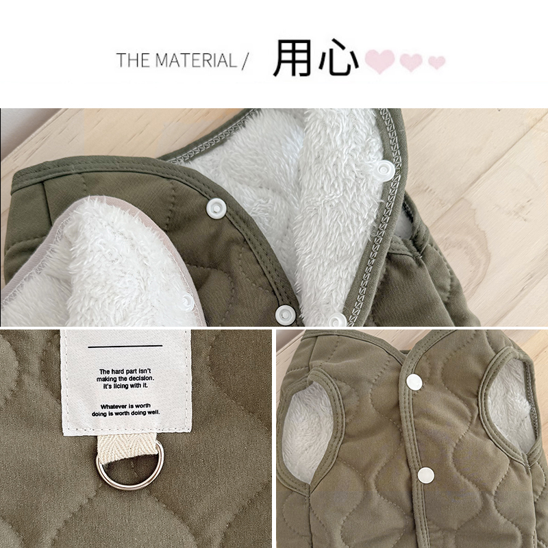 猫咪秋冬季马甲背心保暖加绒加厚泰迪中小型犬牵引扣狗狗宠物衣服 - 图3