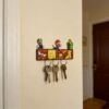 Cartoon door key storage hook hole board dopamine living room bedroom hanging bag coat rack entrance row hook
