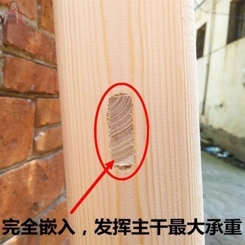 包邮木质阁楼圆料加粗直梯梯子家用实木装修工程爬梯楼梯老式单梯 - 图0