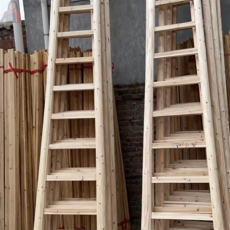 包邮木质阁楼圆料加粗直梯梯子家用实木装修工程爬梯楼梯老式单梯 - 图2