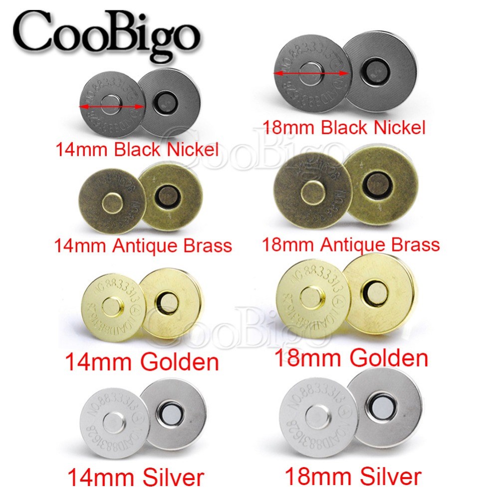 10set Metal 14mm 18mm Magnetic Snap Fasteners Clasps Buttons - 图1