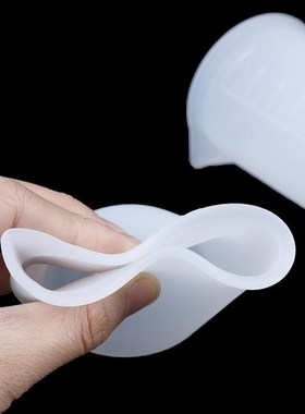 2PCS 100ml Transparent Silicone Cup Scale Crystal Glue Measu