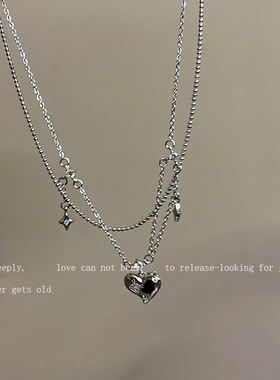 双层星芒爱心轻奢小众气质颈链子