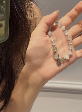 新中式闺蜜福字绿色精致猫眼石