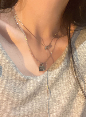 叠带小锁潮小众设计简约毛衣链
