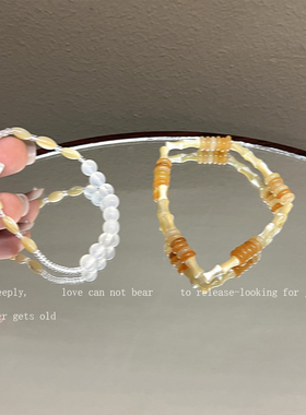 新中式金丝玉蝴蝶竹节复古手链