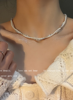 珍珠轻奢高级颈链choker叠戴锁骨