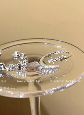 微镶爱心锆石个性指环食指戒极简