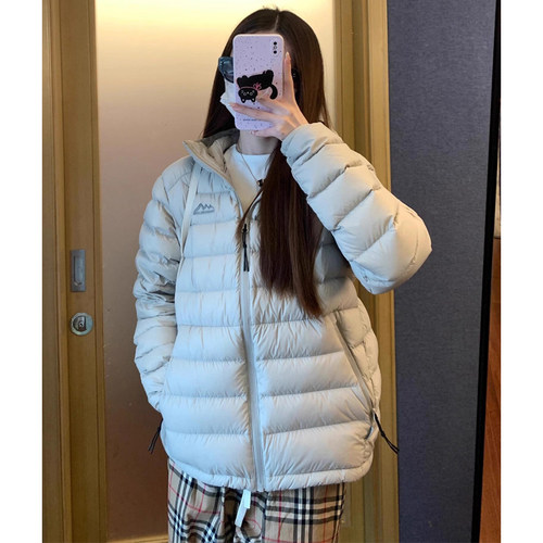 排骨羽绒棉服女冬高级感情侣外套轻薄宽松新款2025连帽加厚小个子 - 图0