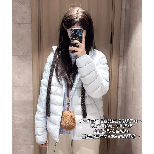 排骨羽绒棉服女冬高级感情侣外套轻薄宽松新款2025连帽加厚小个子 - 图1