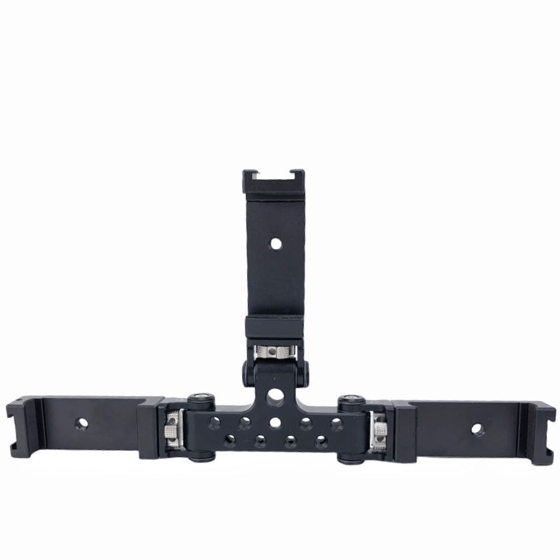 金属三机位座手机直播支架转接头单反相机三脚架多机位配件可调角度铝合金云台通用拓展魔术手麦克风补光灯 - 图3