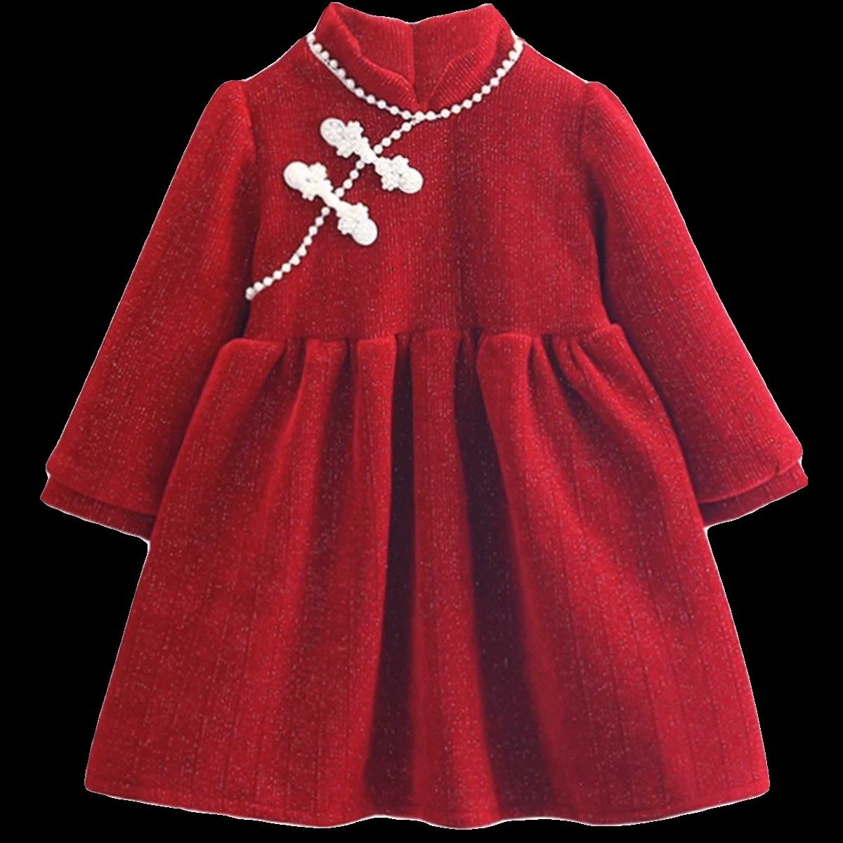 女童旗袍连衣裙秋冬季新款儿童装洋气冬装拜年服女孩加绒公主裙子,淘宝优惠券,粉丝福利购,淘宝优惠卷