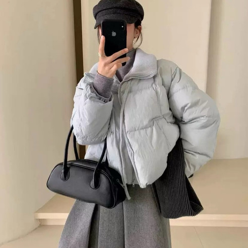 米米时尚设计感百搭韩系加厚羽绒外套羽绒服(含50白鸭绒)81175 - 图0