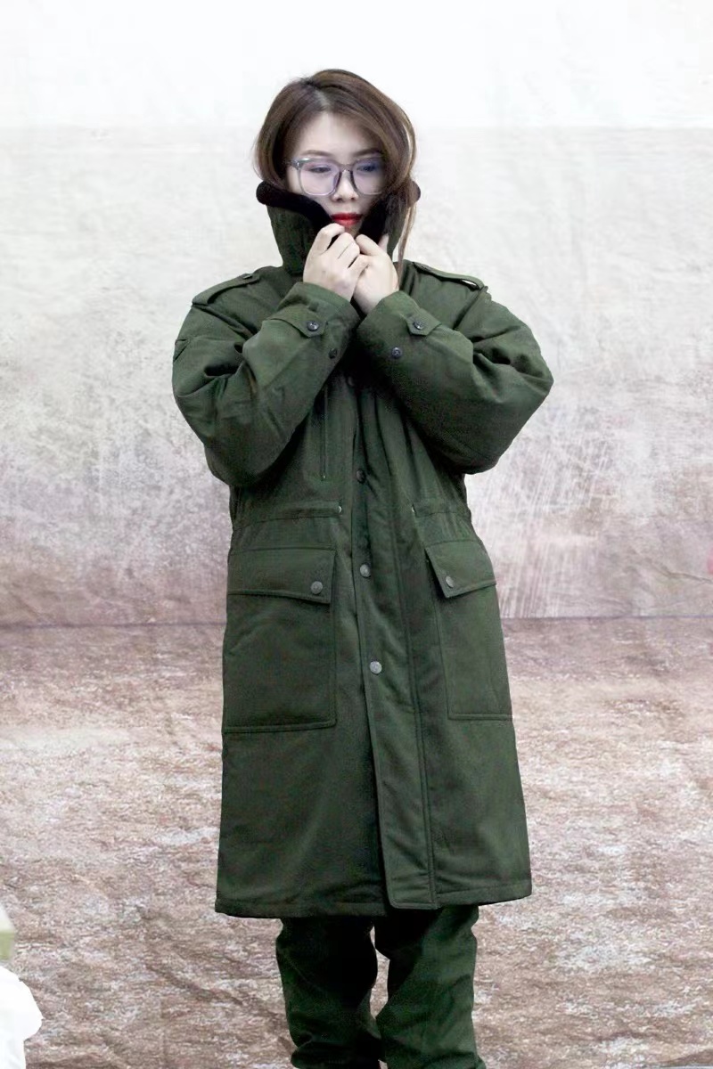 3502正品03羽绒大衣男女士东北君绿色棉大衣男冬季防寒加厚中长款 - 图0