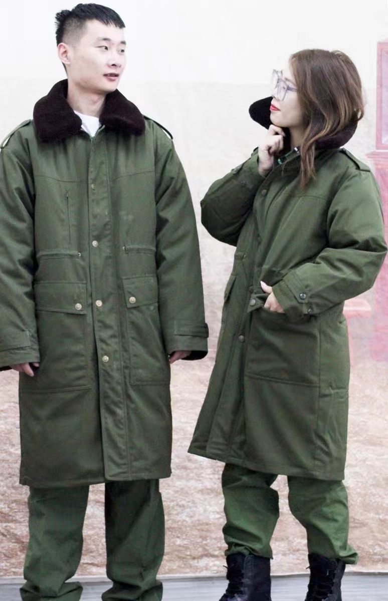 3502正品03羽绒大衣男女士东北君绿色棉大衣男冬季防寒加厚中长款 - 图2