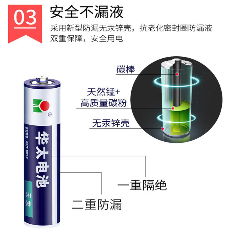 华太五5号七7号碳性干电池玩具钟表鼠标空调遥控器专用耐用1.5v-图0