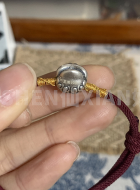 足银999醒狮红绳手链新中式礼物