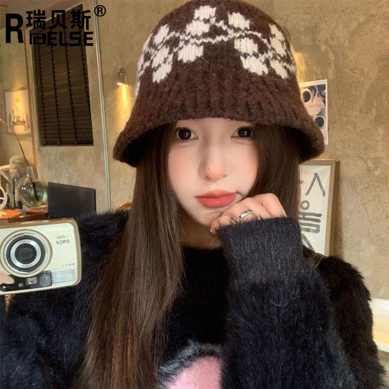 针织渔夫帽大头围帽子女士冬费尔岛风提花毛线帽加厚保暖防寒盆帽,淘宝优惠券,粉丝福利购,淘宝优惠卷