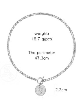 极速。Temperament geometry round alloy figure Qhead pendant