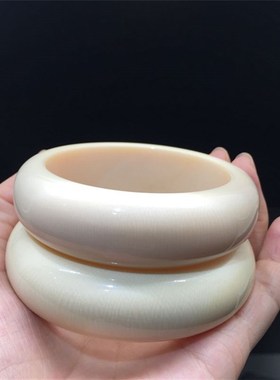 极速保真 猛犸象牙女n士手镯2.0贵妃镯子文玩简约气质百搭扁白色2