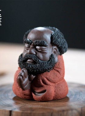 佛系达摩手工紫砂工艺品装饰摆件