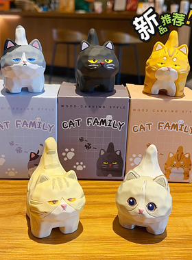 可爱站姿猫猫卡通桌面小摆件