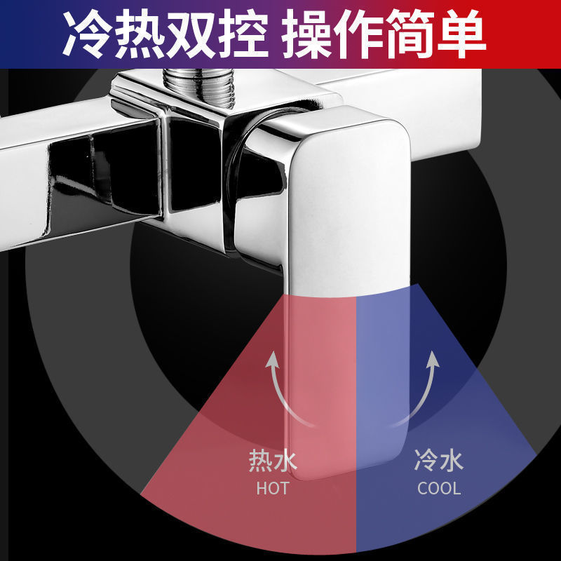 九玫王德国淋浴水龙头全铜热水器花洒套装浴室浴缸两联龙头混水阀