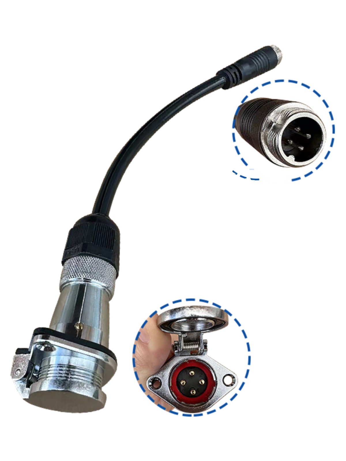 解放JH6J6P原车四路监控倒车影像摄像头连接航空线视频弹簧延长线 - 图0