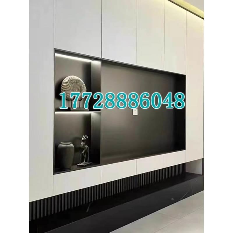 Embedded 65 75 85 100 inch background display metal cabinet custom living room stainless steel TV alcove wine cabinet